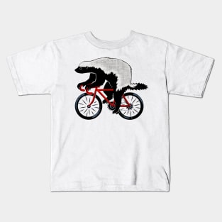 Honey Badger On A Bicycle Kids T-Shirt